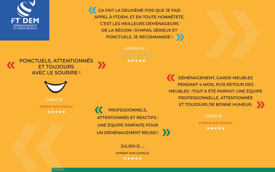 🚛 FTDEM : Des clients conquis pour leurs déménagements et solutions de garde-meubles 🏠